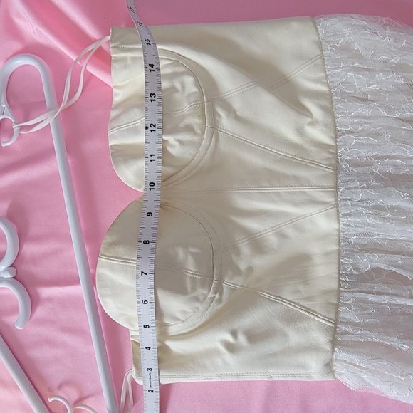 ALICE & OLIVIA white lace strapless maxi dress - Picture 2 of 13